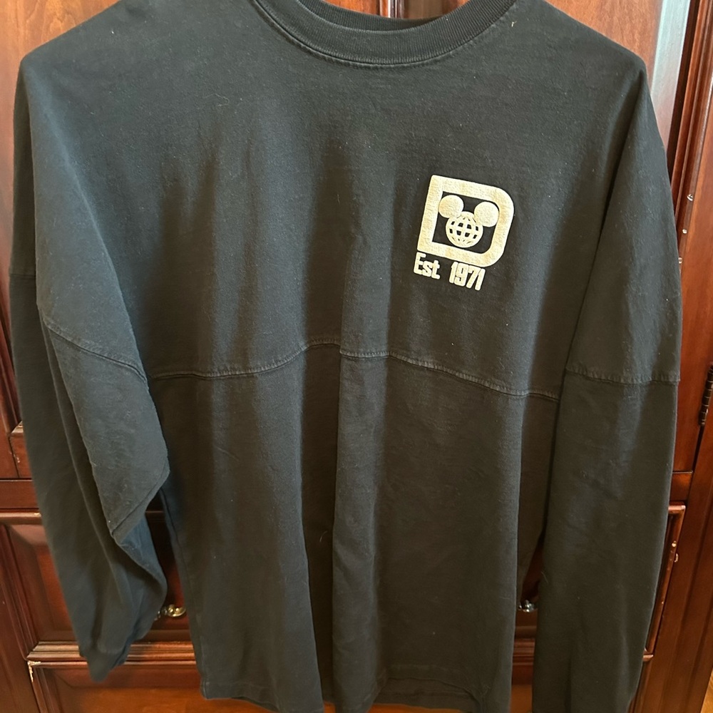 Disney Black Long Sleeve Tee with Cream Logo